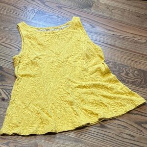 Anthropologie Postmark Sunny Yellow Textured Peplum Tank Top, S